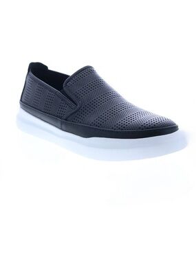 Robert Graham  Mens Black Leather Lifestyle Sneakers Shoes